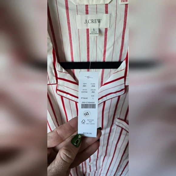 J. Crew Pajama set in cotton poplin - Picture 4 of 6